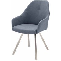 Stuhl Set in Blau Grau Armlehnen (2er Set) von TopDesign