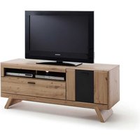 TV Lowboard in Eiche Optik und Dunkelgrau modern von TopDesign