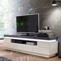 TV Lowboard mit LED Beleuchtung Weiß Grau von TopDesign