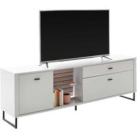 TV Phonoschrank weiss in modernem Design 210 cm breit - 69 cm hoch von TopDesign