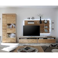 TV Schrankwand in Asteiche Bianco furniert Landhaus Design (vierteilig) von TopDesign