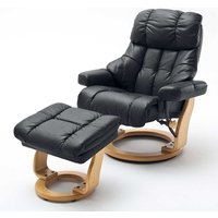 TV Sessel in Schwarz Leder Relaxfunktion (zweiteilig) von TopDesign