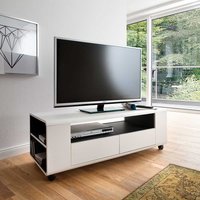 TV Unterschrank mit Rollen Weiß Anthrazit von TopDesign