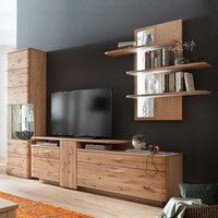 TV Wohnwand aus Eiche Bianco geölt 320 cm breit (dreiteilig) von TopDesign