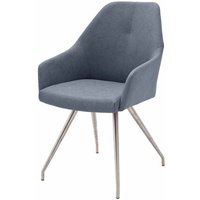 Tischsessel in Blau Grau Edelstahl (2er Set) von TopDesign