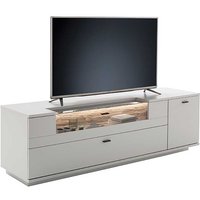 Unterschrank Fernseher modern in Weiß und Wildeiche Holzoptik 195 cm breit von TopDesign