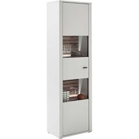 Vitrine weiss modern 206 cm hoch - 61 cm breit einer Glastür von TopDesign