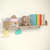 Wand Regal Kinderzimmer Skandi in Weiß Buchefarben von TopDesign