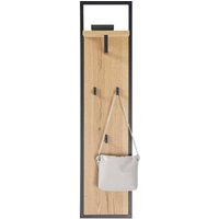 Wandgarderobe in Eichefarben & Schwarz 125 cm hoch von TopDesign