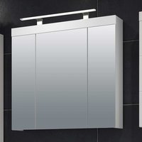 Weißer Bad Spiegelschrank optionale Aufsatzleuchte 80 cm breit von TopDesign