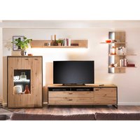 Wohnwand in Eichefarben und Anthrazit modern (vierteilig) von TopDesign