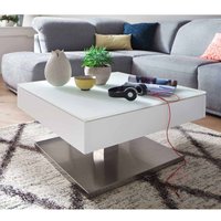 Wohnzimmer Couchtisch mit drehbarer Tischplatte Weiß von TopDesign