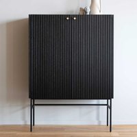 Wohnzimmer Highboard in Schwarz Eiche teilmassiv 100 cm breit von TopDesign