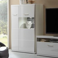 Wohnzimmer Highboard in Weiß Hochglanz LED Beleuchtung von TopDesign