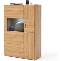 Wohnzimmer Highboard in Wildeichefarben Glastür von TopDesign