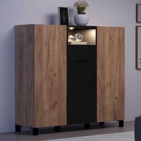 Wohnzimmer Highboard zweifarbig in Eiche dunkel Schwarz von TopDesign