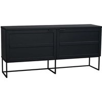 Wohnzimmer Kommode in Schwarz Eiche massiv 160 cm breit von TopDesign