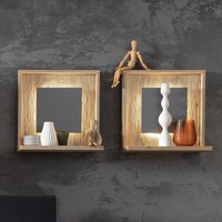 Wohnzimmer Regale mit Ablage Eichefarben & Grau (2er Set) von TopDesign