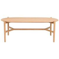 Wohnzimmer Tisch oval mit Vierfußgestell Eiche Massivholz von TopDesign