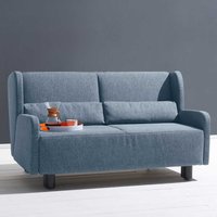 Zweier Sofa in Blau Webstoff Schlaffunktion von TopDesign
