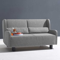 Zweier Sofa in Grau Webstoff Schlaffunktion von TopDesign