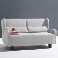 Zweisitzer Schlafsofa in Hellgrau Webstoff Made in Germany von TopDesign