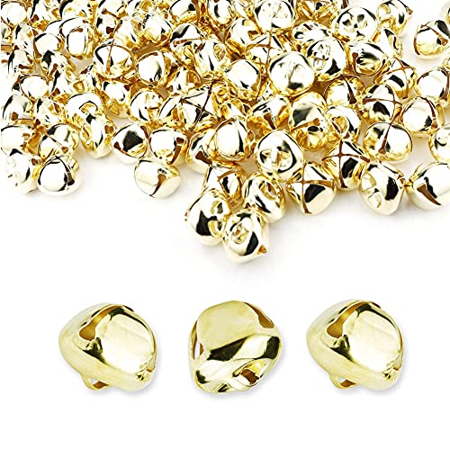 TopE Glöckchen, 25 mm, Metall, für Bastelarbeiten, Weihnachten, Party, Hochzeit, Dekoration, 100 Stück (Gold, 25 mm) von TopE