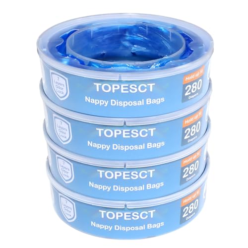 TopEsct Windeleimer Nachfüllkassetten ist kompatibel mit Angelcare, Maialino Foppapedretti und LitterLocker II, nicht geeignet für Dress Up, Classic XL, EVOH Geruchshemmtechnologie (5er Packung) von TopEsct