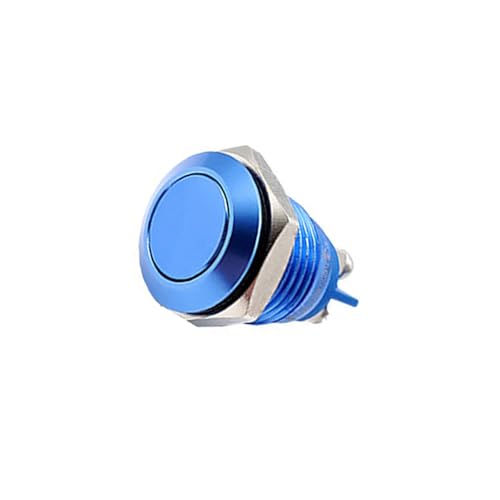 1 Stück 16mm Druckknopfschalter Wasserdicht IP67 Schalter für DIY Elektronik Projekt (Blau) von TopHomer