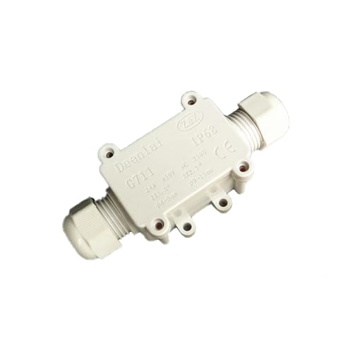 1 Stück IP68 Wasserdichte Abzweigdose, 2 Wege Elektrischer Außenverteilerdose, Drahtbereich 4–9 mm und 9–15 mm (Weiß) von TopHomer