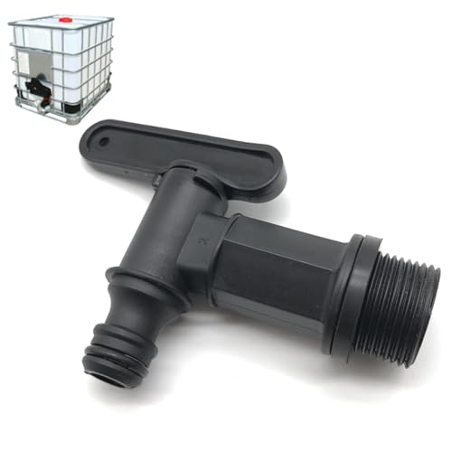 TopHomer Kunststoff Tank Wasserhahn, 3/4" Gewinde IBC Tank Auslaufhahn Adapter Zum Einsatz Im Garten-, Industrie- Und Haushalt von TopHomer