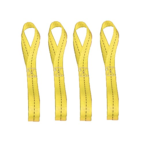 1" x 15.7" Zurrschlaufen Tie-Down Straps Weiche Schlaufen Spanngurte, Doppelschlaufen Gurtschlaufen für Auto Motorrad Camping Klettern, 800KG Arbeitslast pro Gurt - Gelb 1" x 15.7" Zurrschlaufen Tie-Down Straps Weiche Schlaufen Spanngurte, Doppelschlaufen Gurtschlaufen für Auto Motorrad Camping Klettern, 800KG Arbeitslast pro Gurt - Gelb von TopHomer