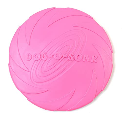 1 x Hunde-scheibe, Haustier-Fliegescheibe, weiches Gummi-Kauspielzeug zum Trainieren, Werfen, Fangen und Spielen (15 cm, Rosa) von TopHomer