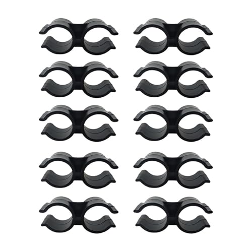 10 Stück Doppelklammern Rohrschellen, PVC Kunststoff Regalstangenverbinder Kettenglied Zaun Panel Klammern Klammern Befestigungszubehör, Schwarz 10 Stück Doppelklammern Rohrschellen, PVC Kunststoff Regalstangenverbinder Kettenglied Zaun Panel Klammern Klammern Befestigungszubehör, Schwarz von TopHomer