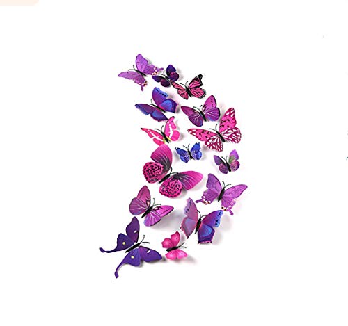 12 Stück 3D Abnehmbare Magnete Schmetterlinge Deko Butterfly Wandsticker für Heimwerker, Babyzimmer, Büro, Party und Geburtstag Dekoration von TopHomer