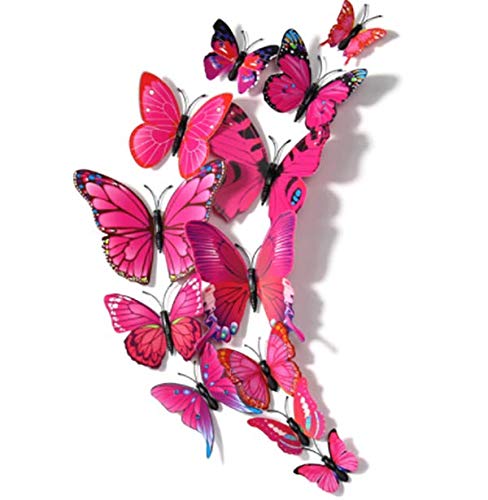 12 Stück 3D Abnehmbare Magnete Schmetterlinge Deko Butterfly Wandsticker für Heimwerker, Babyzimmer, Büro, Party und Geburtstag Dekoration von TopHomer