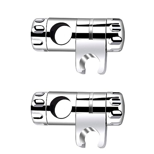 2 Stück 25mm Handbrause Halterung Duschkopfhalterung 360 Grad Drehbar Verstellbar Brausehalter Duschhalterung Duschkopf Halter Schieber ABS Chrome von TopHomer