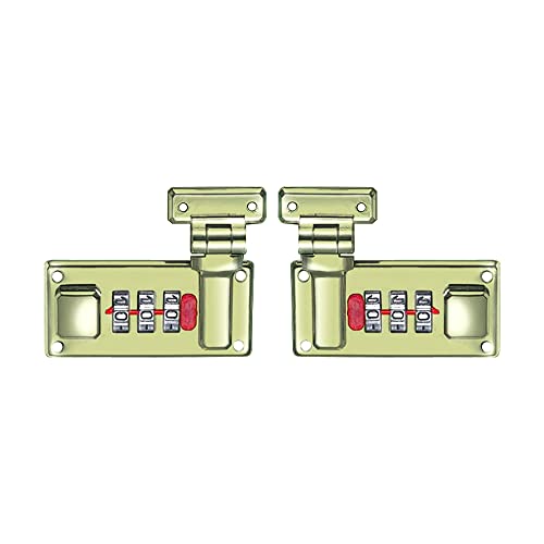 2 Stück Aktentasche Haspen mit Zahlenschlösser 3-stellige Kombination Gepäckschloss Werkzeugkasten-Haspe Kofferschloss für Koffer Werkzeugkasten Fotoausrüstungsbox [Bronze] von TopHomer