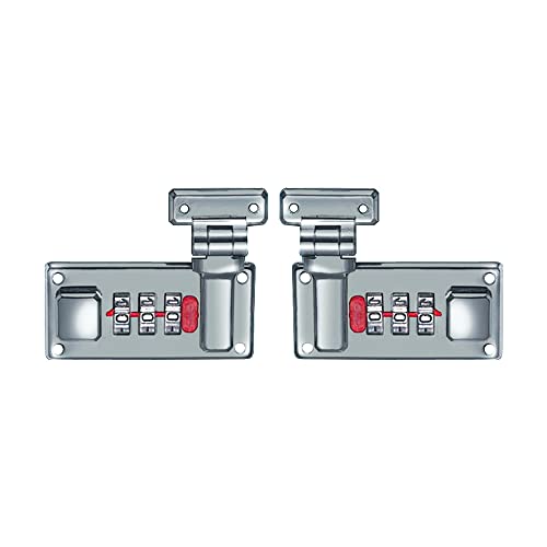 2 Stück Aktentasche Haspen mit Zahlenschlösser 3-stellige Kombination Gepäckschloss Werkzeugkasten-Haspe Kofferschloss für Koffer Werkzeugkasten Fotoausrüstungsbox [Silber] von TopHomer