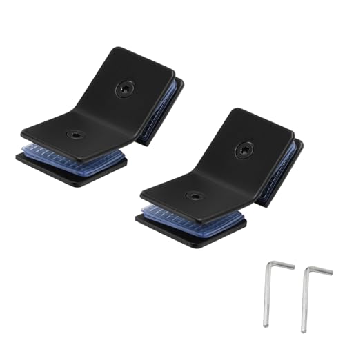 2 Stück Glasklammern, 135 Grad Quadrat Glas Klammer Halterung passen für 8-10mm Dicke Glas (Schwarz Matt) von TopHomer