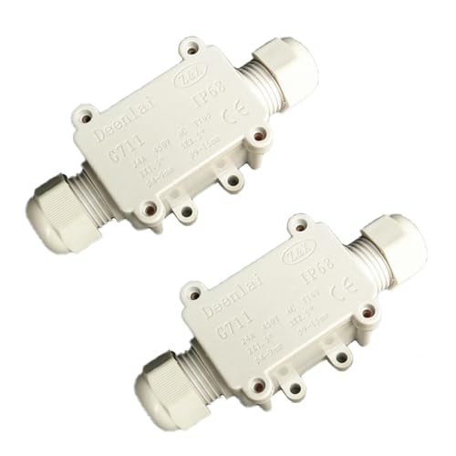 2 Stück IP68 Wasserdichte Abzweigdose, 2 Wege Elektrischer Außenverteilerdose, Drahtbereich 4–9 mm und 9–15 mm (Weiß) von TopHomer