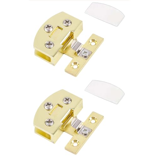 2 Stück goldene Klemmscharniere für Glastüren, 90-Grad-Scharniere aus Zinklegierung mit Polstern für Vitrinen, Glastüren von Weinschränken 2 Stück goldene Klemmscharniere für Glastüren, 90-Grad-Scharniere aus Zinklegierung mit Polstern für Vitrinen, Glastüren von Weinschränken von TopHomer