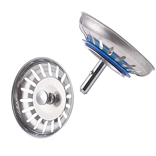 2 Stücke Siebkörbchen Abflusssieb Spülbecken Sieb, 80mm 304 Edelstahl Spülsiebstopper für Küchenspüle Spüle Ersatzteile von TopHomer