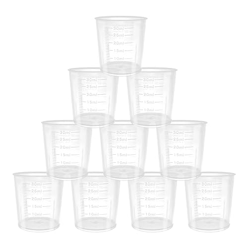 30 ml Messbecher, Medizin graduierter Krug transparente Küchenmessbehälter zum Kochen DIY handgefertigt, 10 Stück von TopHomer
