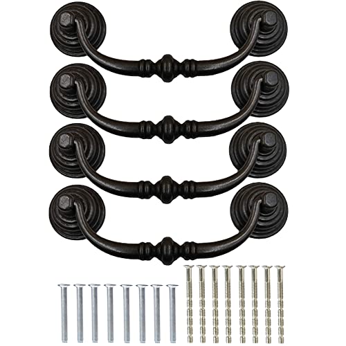 4 Stück Schubladengriff Antik Möbelgriffe mit Schrauben Pull Down Haken Retro Dekorative Türgriff 14 cm Küchen Schrank Hardware, Schwarz 4 Stück Schubladengriff Antik Möbelgriffe mit Schrauben Pull Down Haken Retro Dekorative Türgriff 14 cm Küchen Schrank Hardware, Schwarz von TopHomer