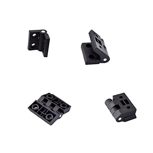 4 Stück Türscharniere, schwarze Kunststoff-Schubladenscharniere für Spannungsschränke, Schranktore und Verteilerboxen (70 x 50 mm) von TopHomer