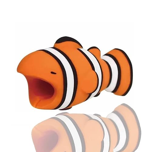 Clownfish Universal-Kabelschutz mit niedlichen Tierbissen, verhindert Bruch, Kabel, Kabelschoner, Mini-Kabel, Kaukabel von TopHomer