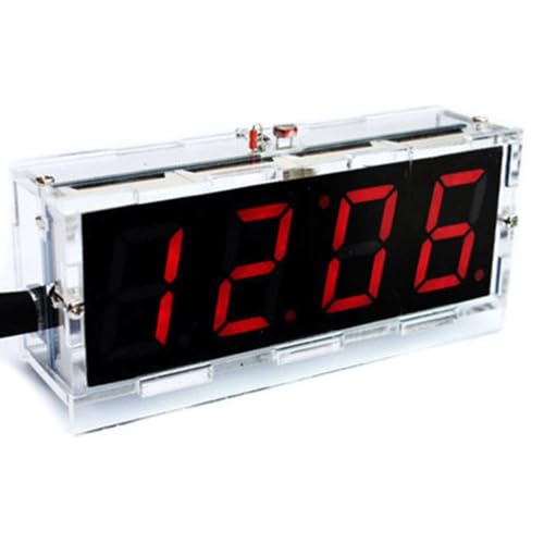 TopHomer Digitaluhr DIY Kit, 51 Single Chip Elektronische Uhr 4 Ziffern Zeitmessung Werkzeug Teil für Elektronik Anfänger (Rot) von TopHomer