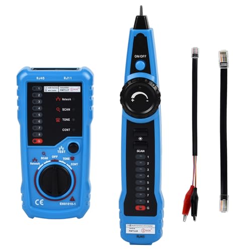 FWT11 Kabeltester Wire Tracker, Kabeltester Wire Tracker, RJ45 RJ11 Telefonkabel-Diagnosetester, Telefonleitungs-Tracker, Kabel-Tracker, Leitungsfinder, Toner-Ethernet-LAN-Detektor von TopHomer