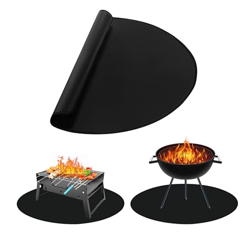 Feuerstellenmatte, 39 * 39Inch feuerfeste Matte, Feuerstellenmatte für den Außenbereich, widerstandsfähige Terrassen-Grillmatte für Terrassendielen, Gras, Rasen, Hinterhof und Campingplätze im Freien von TopHomer